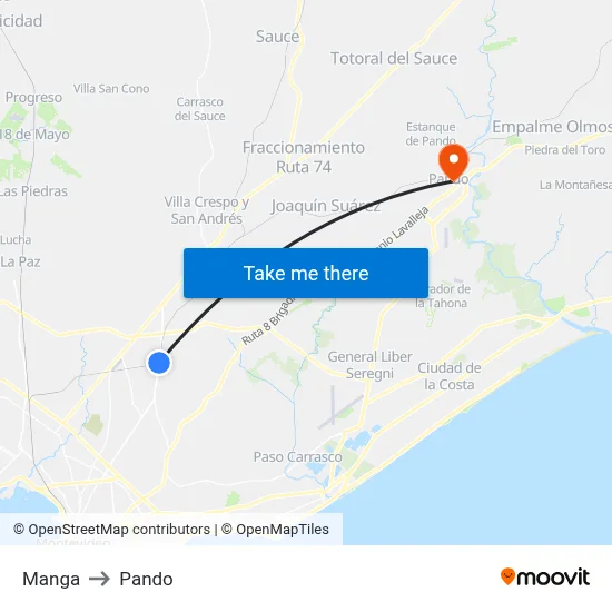 Manga to Pando map