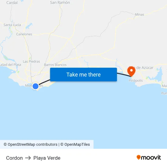 Cordon to Playa Verde map