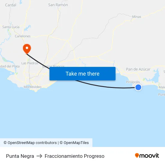 Punta Negra to Fraccionamiento Progreso map