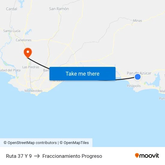 Ruta 37 Y 9 to Fraccionamiento Progreso map