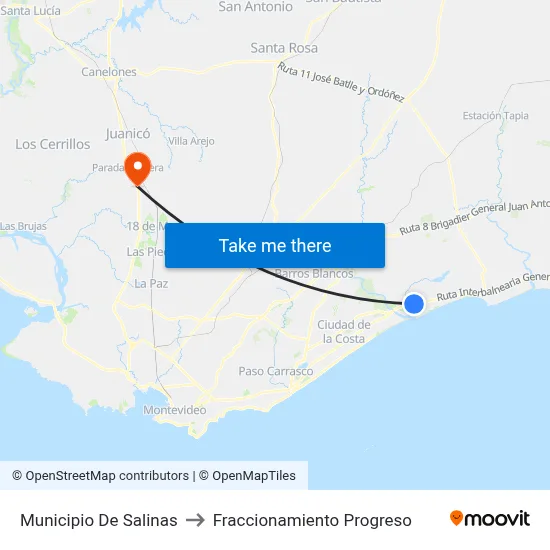 Municipio De Salinas to Fraccionamiento Progreso map