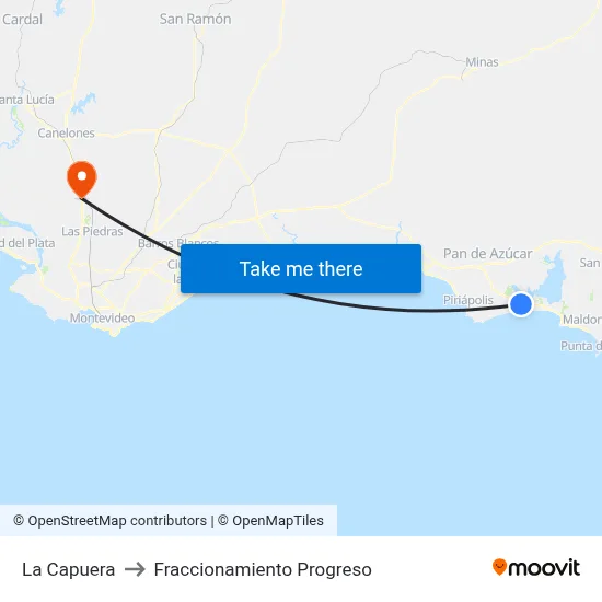 La Capuera to Fraccionamiento Progreso map