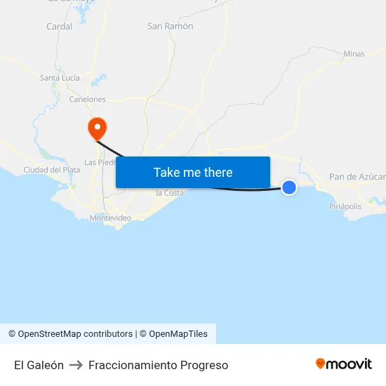El Galeón to Fraccionamiento Progreso map