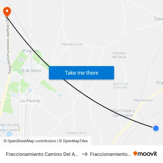 Fraccionamiento Camino Del Andaluz Y Ruta 84 to Fraccionamiento Progreso map