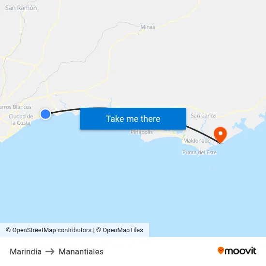 Marindia to Manantiales map