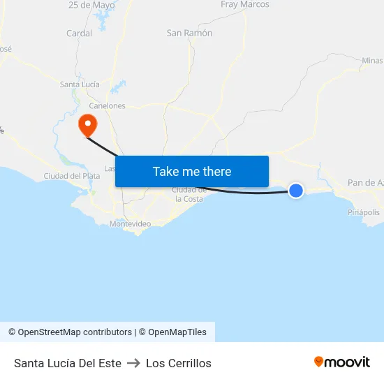 Santa Lucía Del Este to Los Cerrillos map