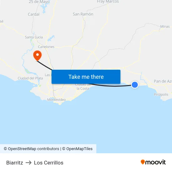 Biarritz to Los Cerrillos map