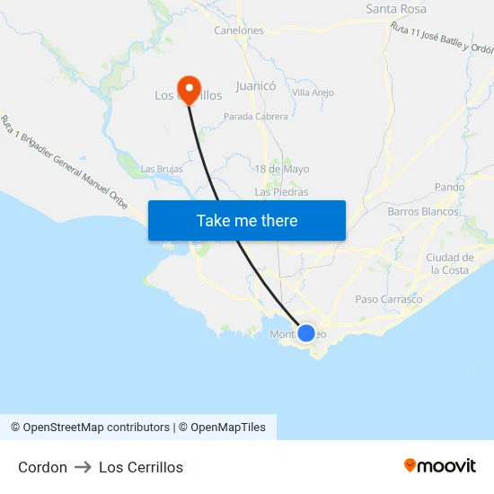 Cordon to Los Cerrillos map