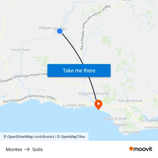 Montes to Solís map