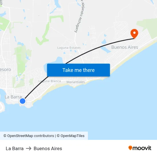 La Barra to Buenos Aires map