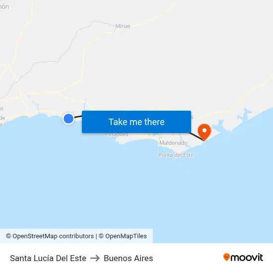 Santa Lucía Del Este to Buenos Aires map