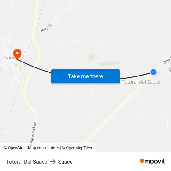 Totoral Del Sauce to Sauce map
