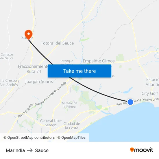 Marindia to Sauce map