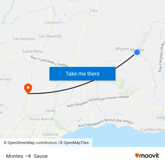 Montes to Sauce map