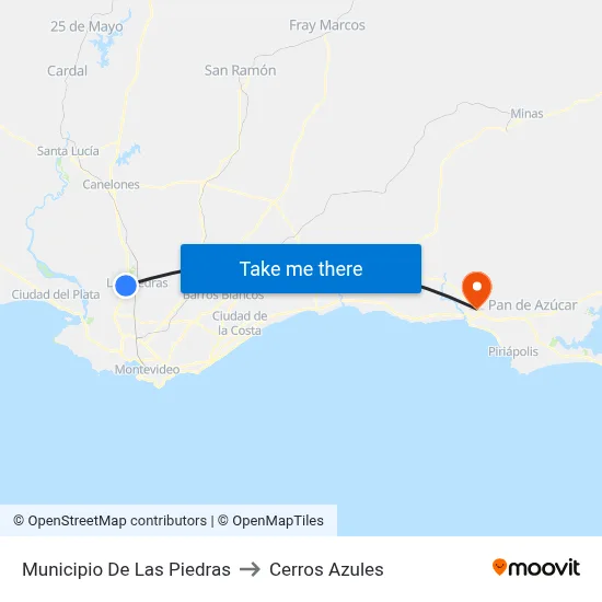 Municipio De Las Piedras to Cerros Azules map