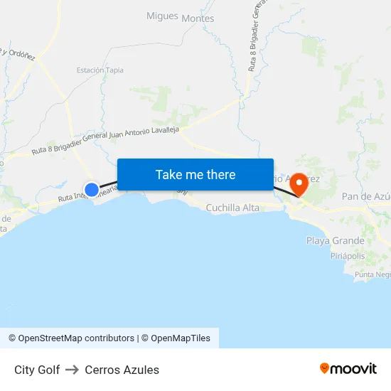 City Golf to Cerros Azules map