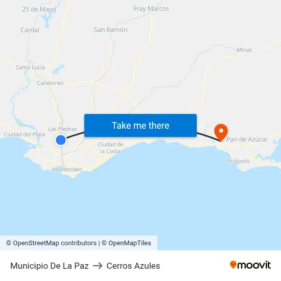 Municipio De La Paz to Cerros Azules map