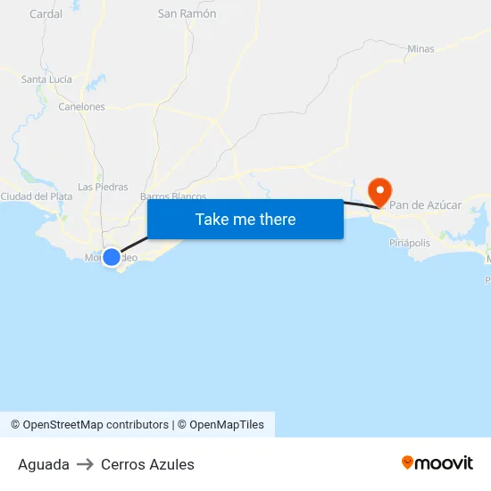 Aguada to Cerros Azules map