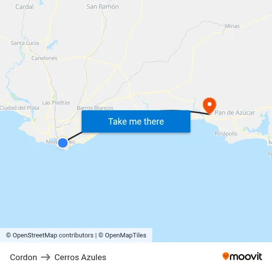 Cordon to Cerros Azules map