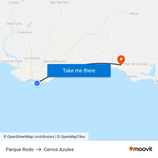 Parque Rodo to Cerros Azules map