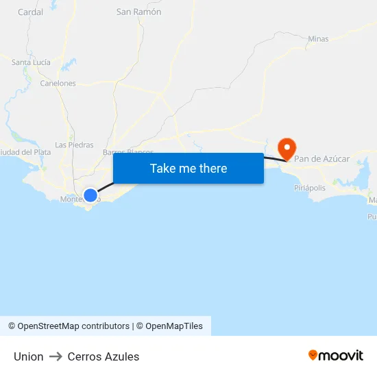 Union to Cerros Azules map