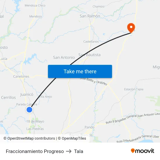 Fraccionamiento Progreso to Tala map
