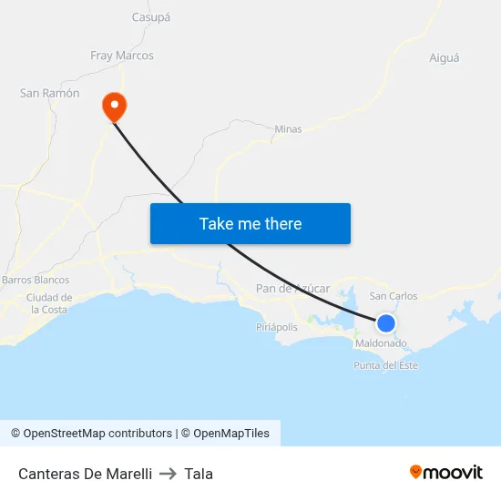 Canteras De Marelli to Tala map