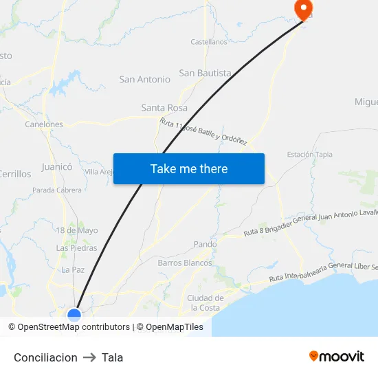 Conciliacion to Tala map
