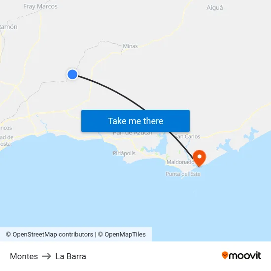 Montes to La Barra map