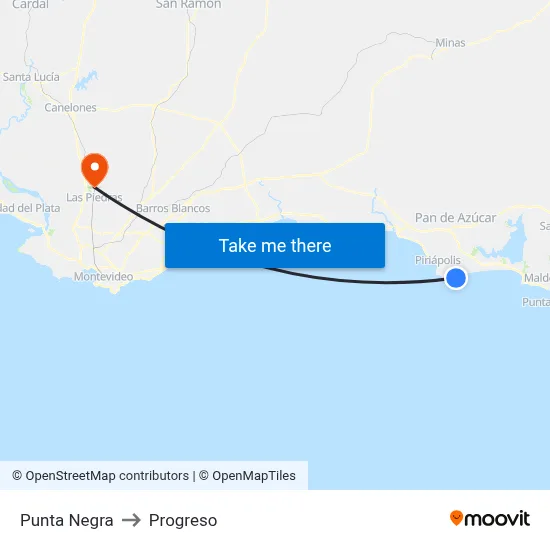 Punta Negra to Progreso map