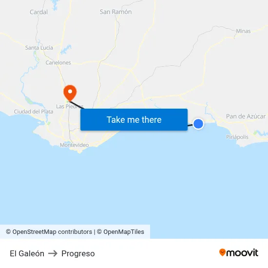 El Galeón to Progreso map