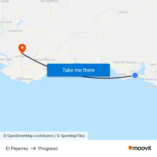El Pejerrey to Progreso map