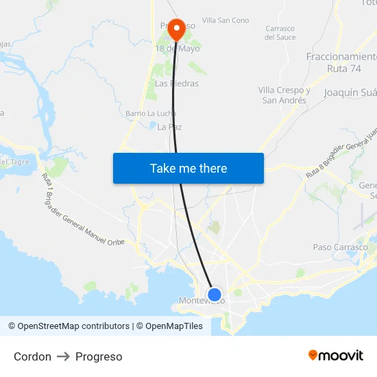Cordon to Progreso map