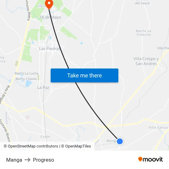 Manga to Progreso map