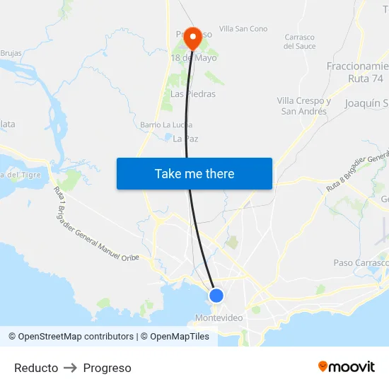 Reducto to Progreso map