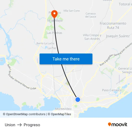 Union to Progreso map