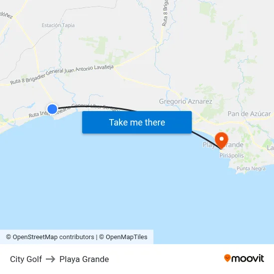 City Golf to Playa Grande map