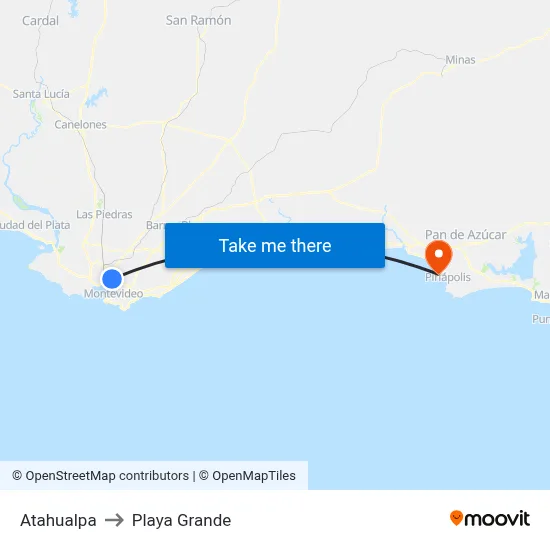 Atahualpa to Playa Grande map