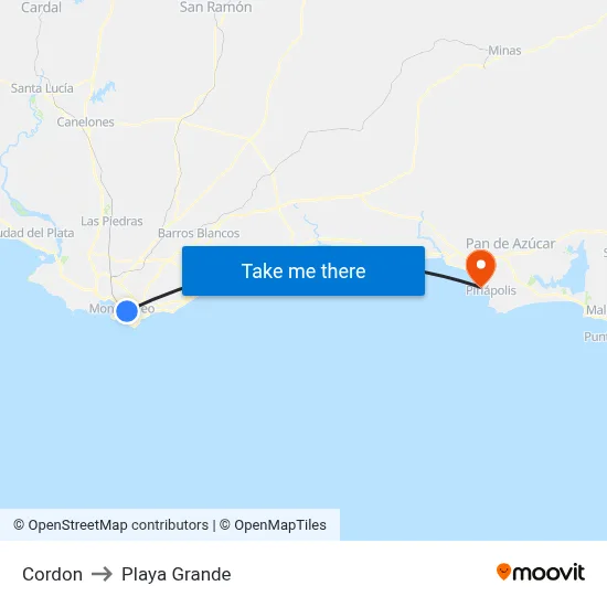 Cordon to Playa Grande map