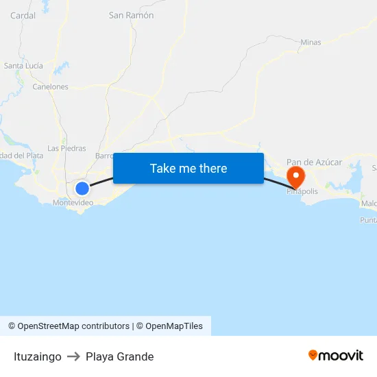 Ituzaingo to Playa Grande map