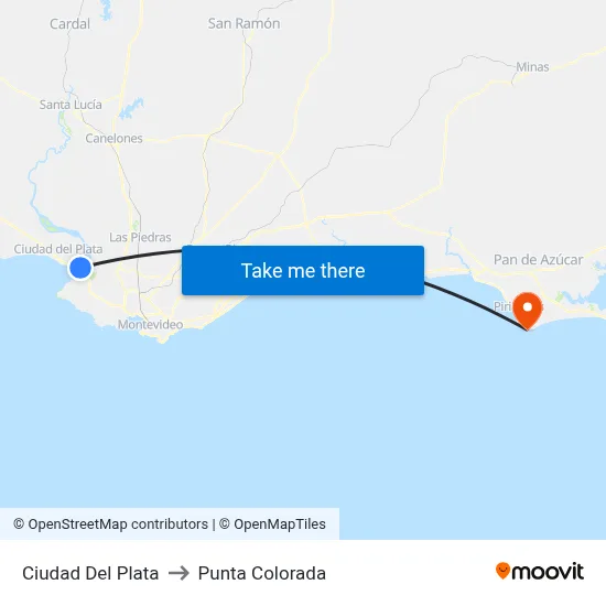 Ciudad Del Plata to Punta Colorada map