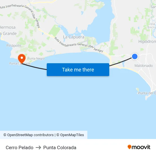 Cerro Pelado to Punta Colorada map