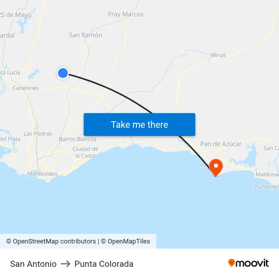 San Antonio to Punta Colorada map
