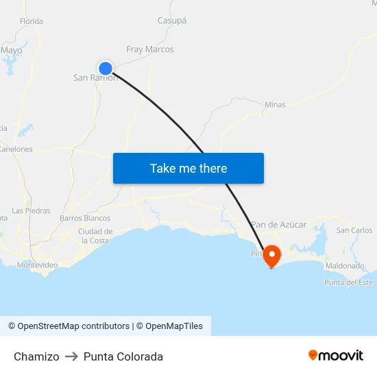 Chamizo to Punta Colorada map