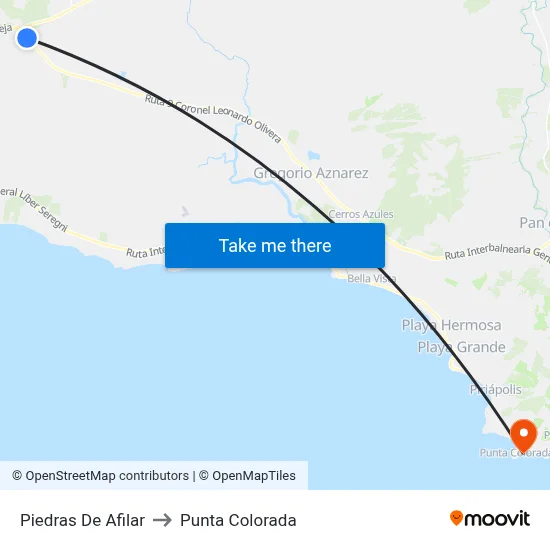 Piedras De Afilar to Punta Colorada map