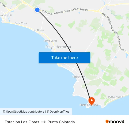 Estación Las Flores to Punta Colorada map
