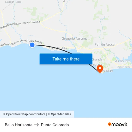 Bello Horizonte to Punta Colorada map