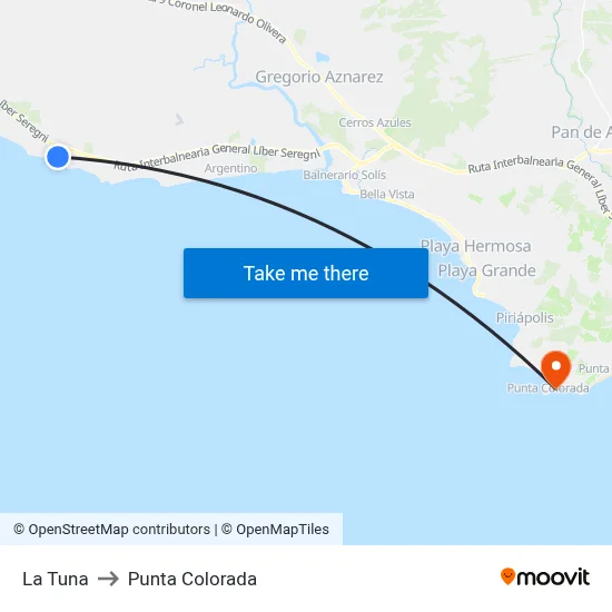 La Tuna to Punta Colorada map