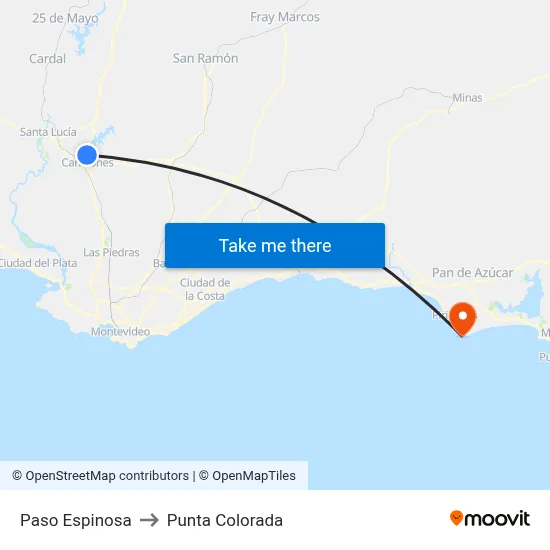 Paso Espinosa to Punta Colorada map