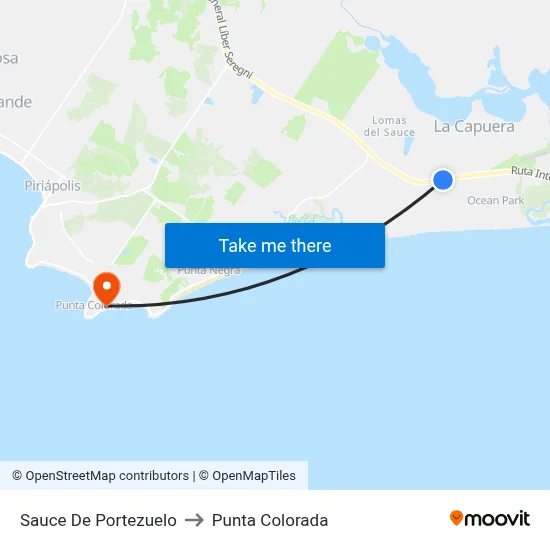 Sauce De Portezuelo to Punta Colorada map